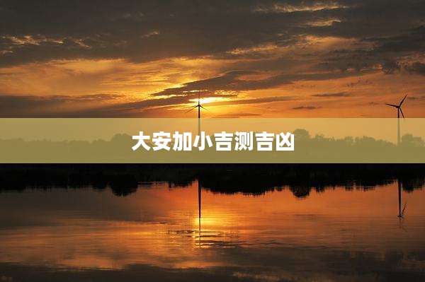 大安加小吉测吉凶