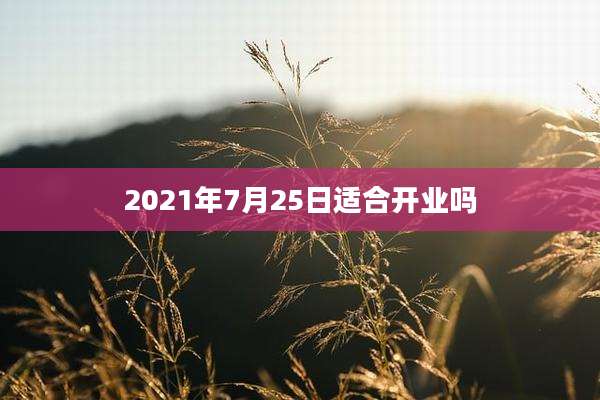 2021年7月25日适合开业吗