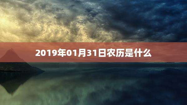 2019年01月31日农历是什么