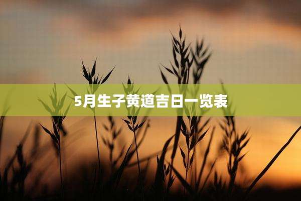 5月生子黄道吉日一览表