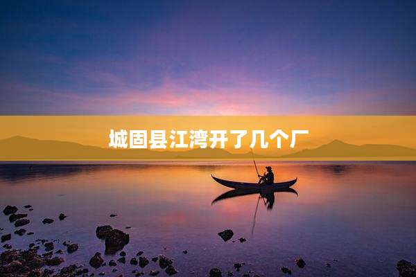 城固县江湾开了几个厂