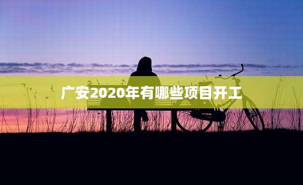 广安2020年有哪些项目开工