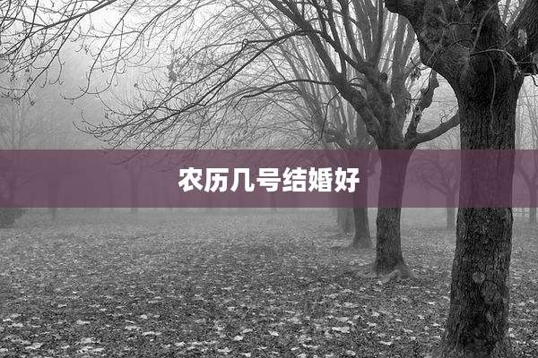 农历几号结婚好