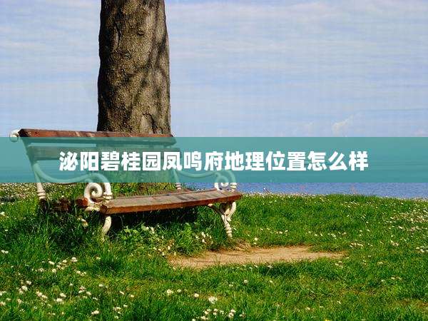 泌阳碧桂园凤鸣府地理位置怎么样