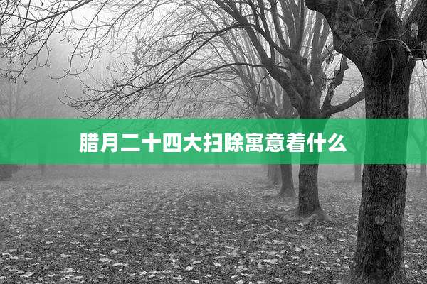 腊月二十四大扫除寓意着什么