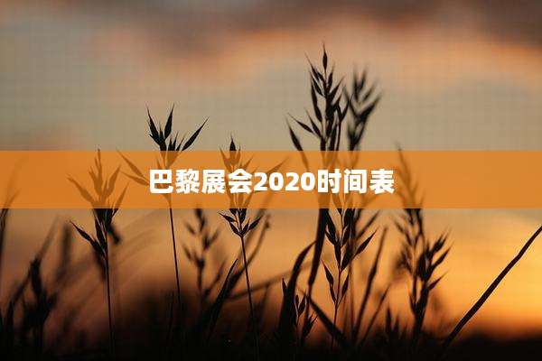 巴黎展会2020时间表