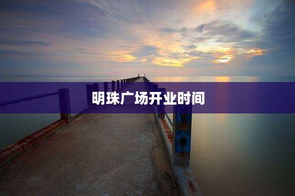 明珠广场开业时间