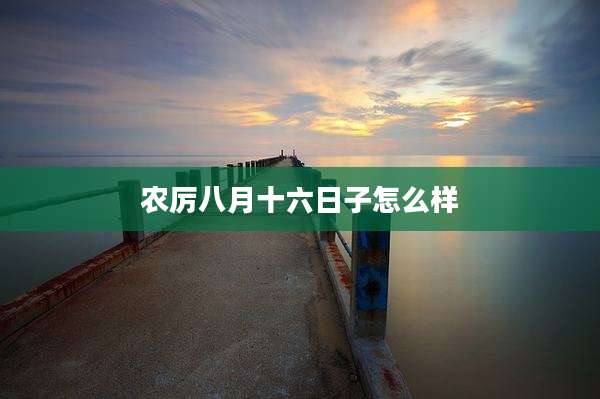 农厉八月十六日子怎么样
