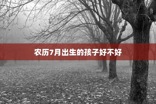 农历7月出生的孩子好不好