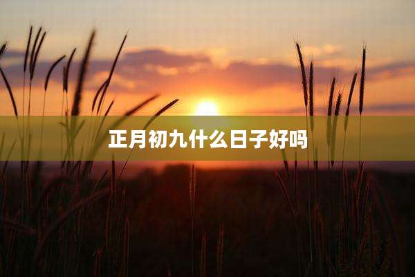 正月初九什么日子好吗