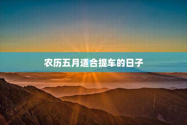 农历五月适合提车的日子