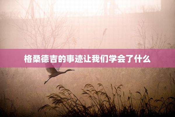 格桑德吉的事迹让我们学会了什么