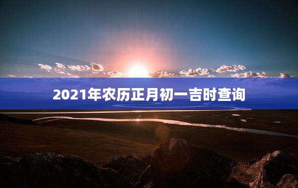 2021年农历正月初一吉时查询