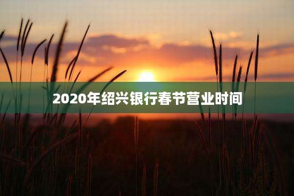 2020年绍兴银行春节营业时间