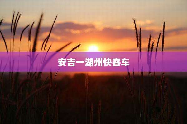 安吉一湖州快客车