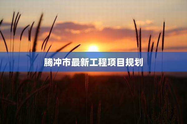 腾冲市最新工程项目规划