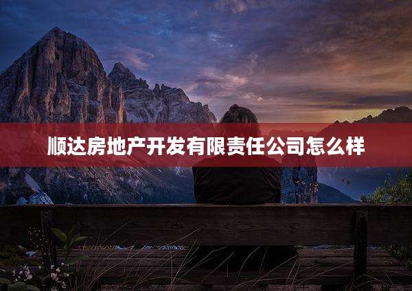 顺达房地产开发有限责任公司怎么样