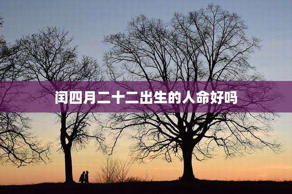 闰四月二十二出生的人命好吗