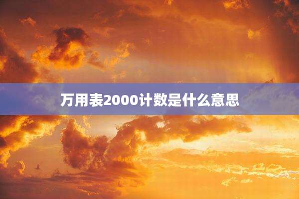 万用表2000计数是什么意思