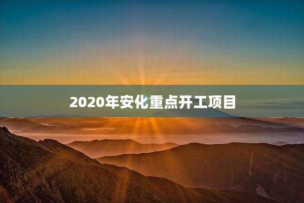 2020年安化重点开工项目