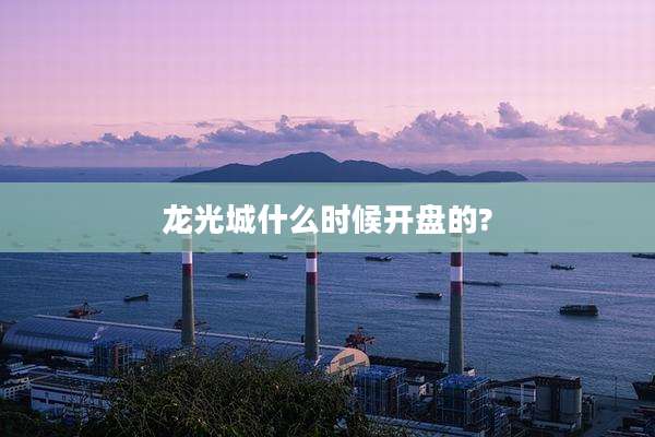 龙光城什么时候开盘的?