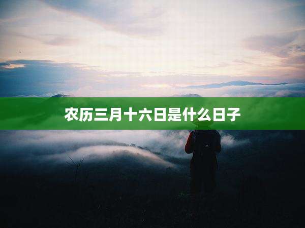 农历三月十六日是什么日子