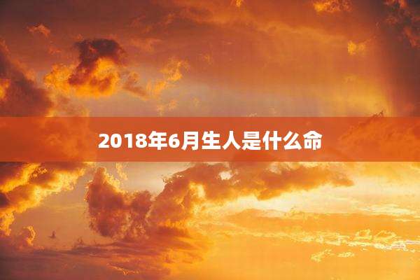 2018年6月生人是什么命