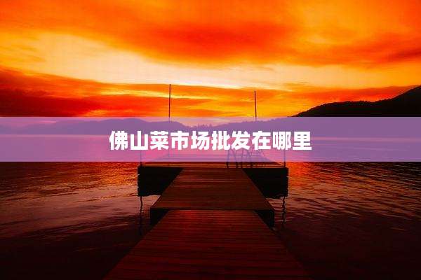 佛山菜市场批发在哪里