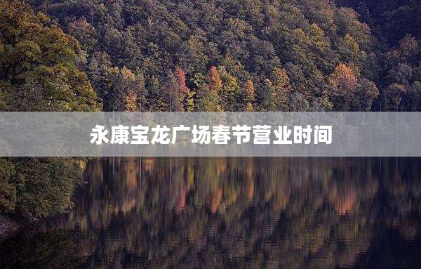 永康宝龙广场春节营业时间