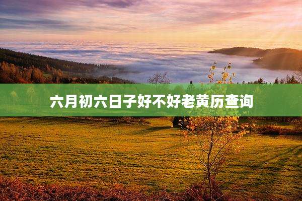 六月初六日子好不好老黄历查询