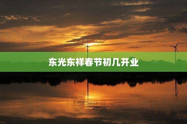 东光东祥春节初几开业
