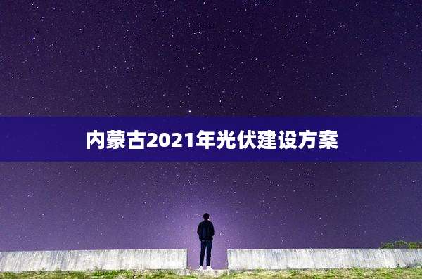 内蒙古2021年光伏建设方案
