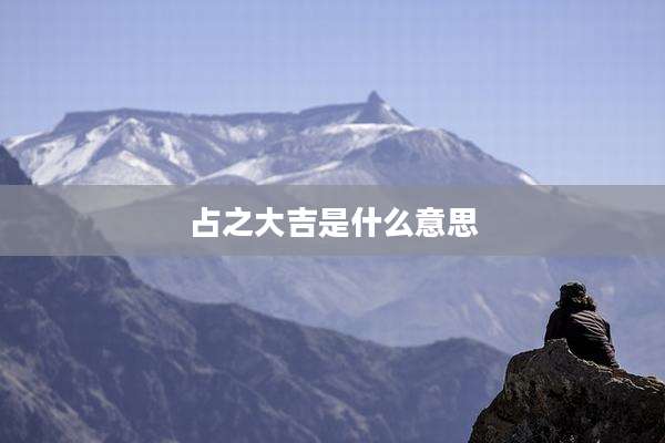 占之大吉是什么意思