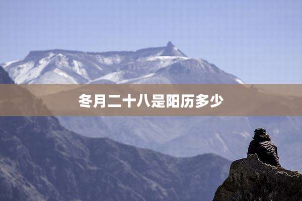 冬月二十八是阳历多少