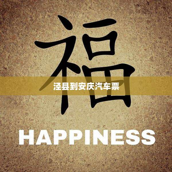 泾县到安庆汽车票