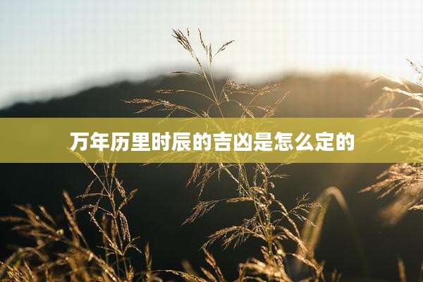 万年历里时辰的吉凶是怎么定的