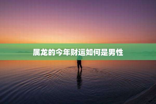 属龙的今年财运如何是男性