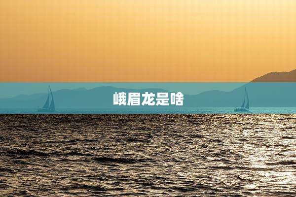 峨眉龙是啥