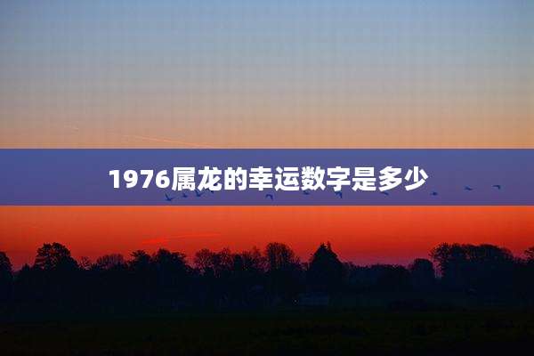 1976属龙的幸运数字是多少