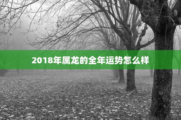 2018年属龙的全年运势怎么样