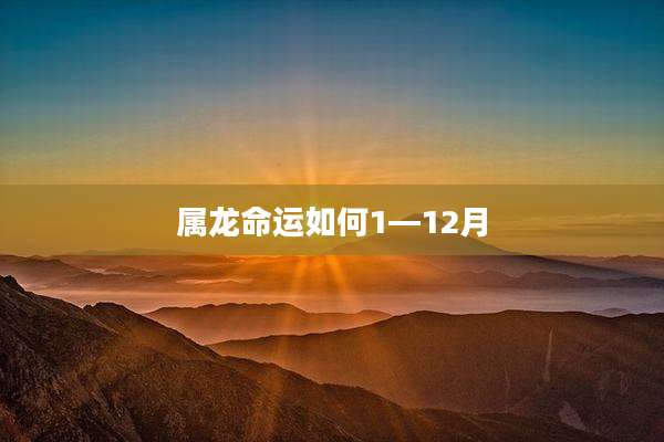 属龙命运如何1—12月