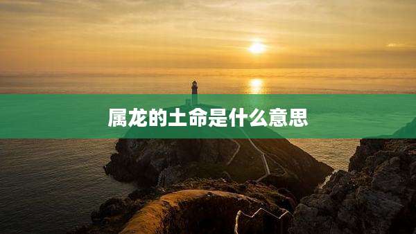属龙的土命是什么意思