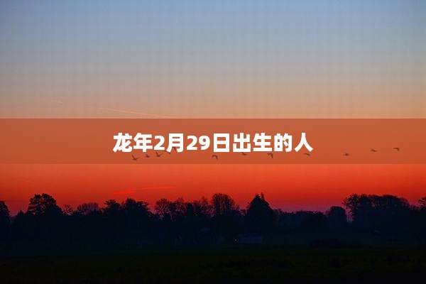 龙年2月29日出生的人