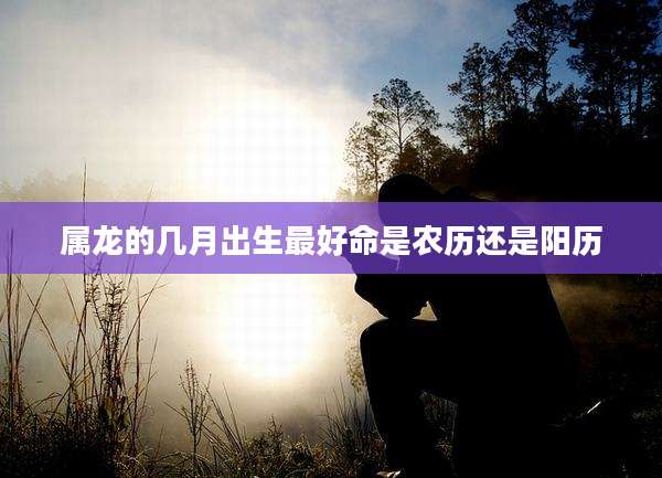 属龙的几月出生最好命是农历还是阳历
