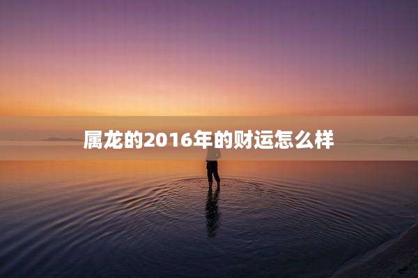 属龙的2016年的财运怎么样