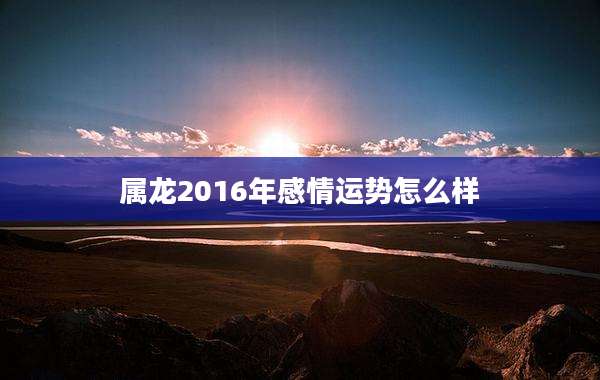 属龙2016年感情运势怎么样