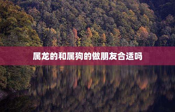 属龙的和属狗的做朋友合适吗