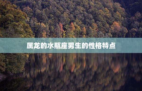 属龙的水瓶座男生的性格特点