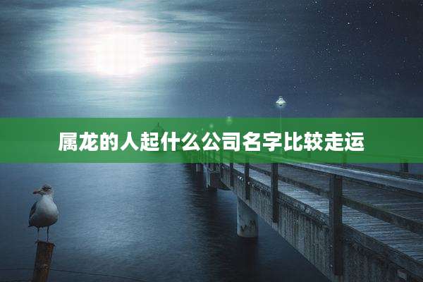 属龙的人起什么公司名字比较走运