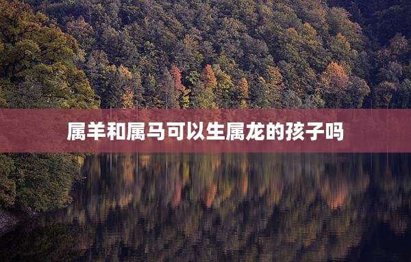 属羊和属马可以生属龙的孩子吗
